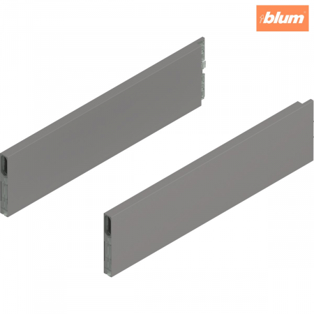 Sisteme pentru sertare - MERIVOBOX BOXCAP, NL=400 mm, Înălţime E, dreapta+stânga, finisaj gri indiu mat ZL4.400S.E