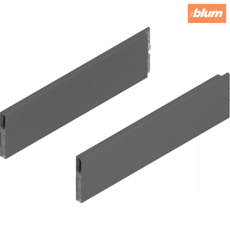 Sisteme pentru sertare - MERIVOBOX BOXCAP, NL=400 mm, Înălţime E, dreapta+stânga, finisaj gri-orion mat ZL4.400S.E