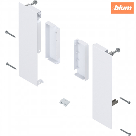 Accesorii mobilier - MERIVOBOX Suporturi de front, Înălţime E, pentru extragere interioară, dreapta+stânga, finisaj alb-mătase mat ZI4.2ES1