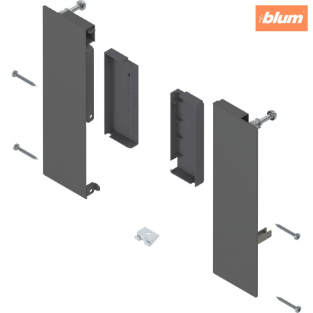 Accesorii mobilier - MERIVOBOX Suporturi de front, Înălţime E, pentru extragere interioară, dreapta+stânga, finisaj gri-orion mat ZI4.2ES1