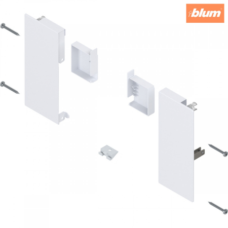 Accesorii mobilier - MERIVOBOX Suporturi de front, înălţime K, pentru sertar interior, dreapta+stânga, finisaj alb-mătase mat ZI4.1KS1