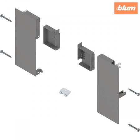 Accesorii mobilier - MERIVOBOX Suporturi de front, înălţime K, pentru sertar interior, dreapta+stânga, finisaj gri indiu mat ZI4.1KS1