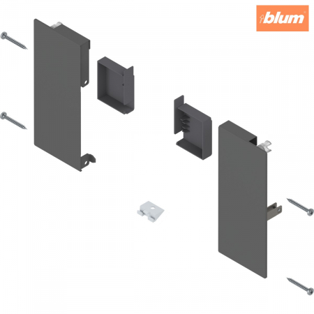 Accesorii mobilier - MERIVOBOX Suporturi de front, înălţime K, pentru sertar interior, dreapta+stânga, finisaj gri-orion mat ZI4.1KS1