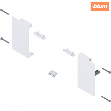 Accesorii mobilier - MERIVOBOX Suporturi de front, înălţime M, pentru sertar interior, dreapta+stânga, finisaj alb-mătase mat ZI4.0MS1