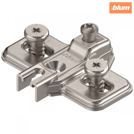 Accesorii mobilier - MODUL Plăcuţă de montaj, în cruce, 0 mm, oţel, destinat înșurubării cu euroșuruburi premontate, reglaj pe înălţime: Gaură alungită, finisaj nichelat 193L8100.21MPL