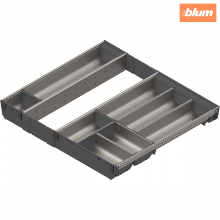 Resigilate - ORGA-LINE Set de casete (cu ocupare completă), pentru TANDEMBOX Sertar, NL=500 mm, KB=600 mm, finisaj inox-periat/gri închis ZSI.60VEI6