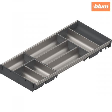 Accesorii mobilier - ORGA-LINE Set de casete (cu ocupare parţială), pentru TANDEMBOX Sertar, NL=650 mm, KB=400 mm, Lăţime=280 mm, finisaj inox-periat/gri închis ZSI.650BI3