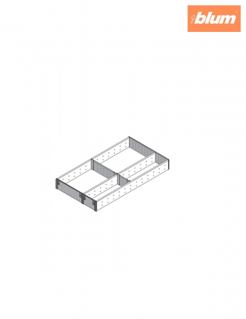 ORGA-LINE Set de compartimentare (cu ocupare parţială), pentru TANDEMBOX Sertar, NL=550 mm, KB=400 mm, Lăţime=291 mm, finisaj inox-periat/gri închis ZSI.550FI3 [1]