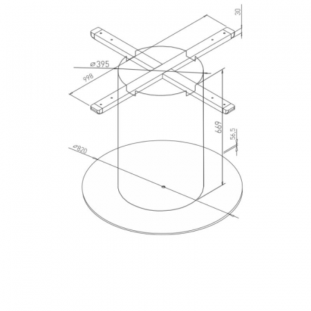 Picior masa central Boma, baza rotunda diam. 820 mm, finisaj negru [1]