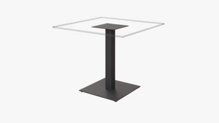 Picior masa central Gast, baza patrata 500x500 mm, finisaj negru