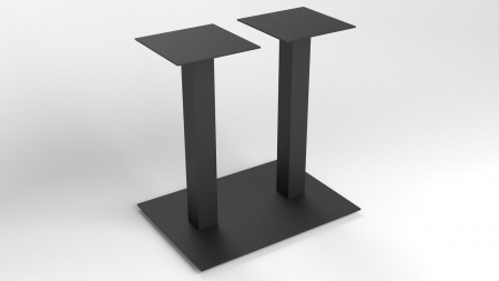 Baze masa - Picior masa central Gast dublu, baza dreptunghiulara 700x500 mm, finisaj negru