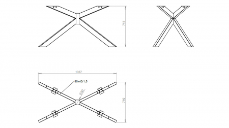 Picior masa central spider BXS finisaj negru [3]