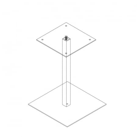 Picior masa central Terra, baza patrata 400x400 mm, finisaj negru [1]