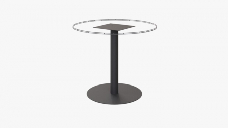 Baze masa - Picior masa central Terra, baza rotunda diam. 400 mm, finisaj negru