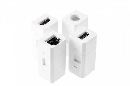 Priza incorporabila rotunda 1xschuko + 1xUSB A + 1xUSB C + 1 port interschimbabil, alba [3]