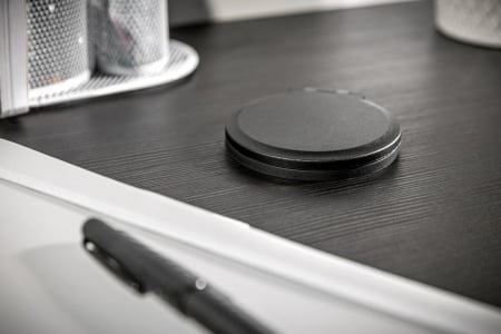 Priza incorporabila rotunda 1xschuko + 1xUSB A + 1xUSB C + 1 port interschimbabil, neagra [6]