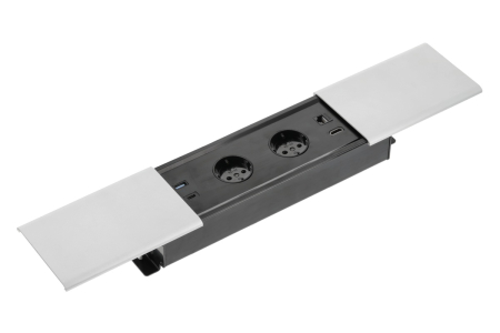 Prize - Priza PRESTINO incorporabila 2xSHUKO, USB A+C, HDMI, cablu RJ45, finisaj aluminiu