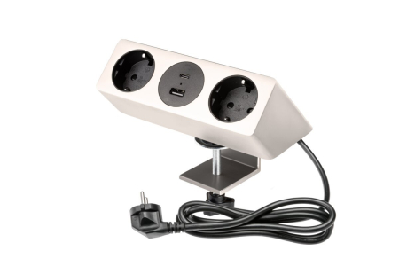 Prize - Priza SOFITO incorporabila, 2xSHUKO, USB A+C, finisaj inox