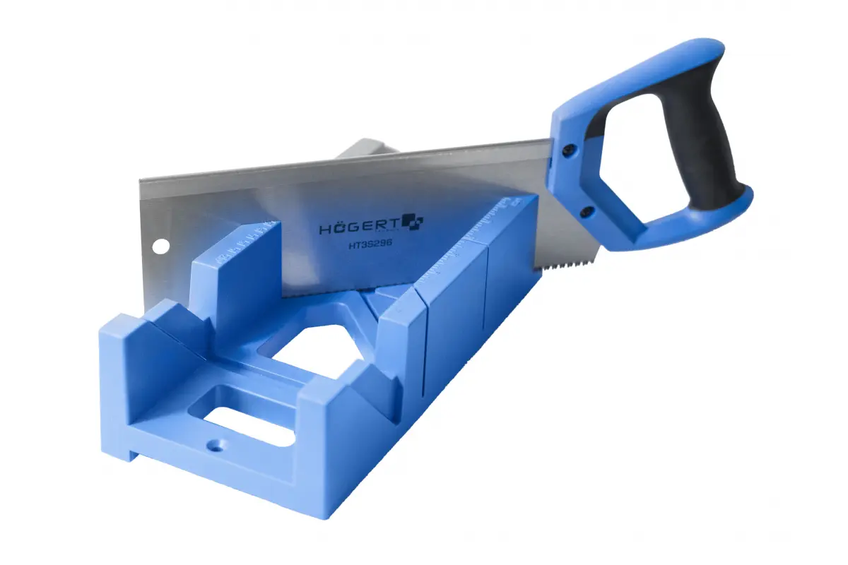 Accesorii mobilier - Sablon de taiere 45/90/135 grade + Fierastrau manual 300 mm, 9 TPI HT3S296