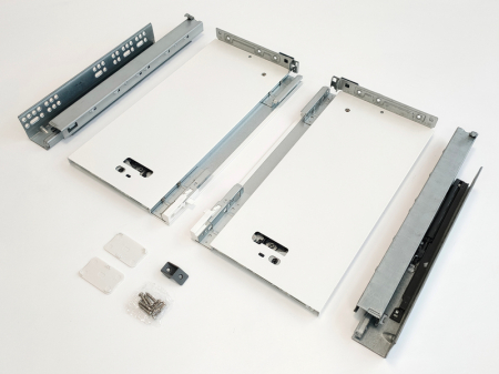Sertare cu laterale metalice - Set sertar Vision Top adancime 450 mm, inaltime 185 mm, finisaj alb