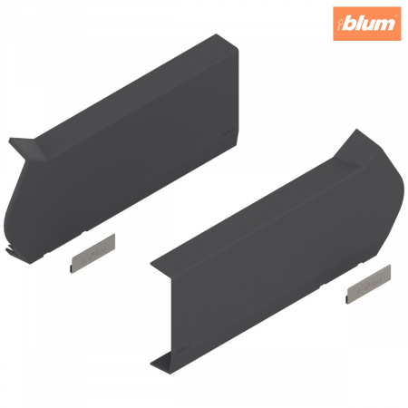 Sisteme deschidere usi - Sistem de ridicare pentru uşă pliantă AVENTOS HF, Capac de acoperire pentru mecanismul de ridicare, neted, dreapta+stânga, finisaj gri-închis/inox-g. 20F8020