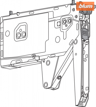 Sisteme de ridicare AVENTOS HK top, Mecanism de ridicare, LF=1730-5200 (la 2 buc.), prin înşurubare, pentru Potrivit pentru SERVO-DRIVE, finisaj zincat 22K2701 [1]