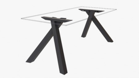 Accesorii mobilier - Structura pentru masa sau birou Aster 80x80, pentru lungime blat 2400 mm, finisaj negru