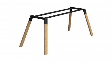 Structuri birou - Structura pentru masa sau birou HiWood, pentru lungime blat 2000 mm, finisaj negru + stejar natur