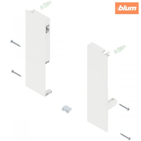 Accesorii mobilier - TANDEMBOX Suporturi de front, înălţime D, pentru extragere interioară cu 1x lonjeron, dreapta+stânga, pentru TANDEMBOX antaro, finisaj în culoare "Seidenweiss" (alb sidefat) ZIF.76D0
