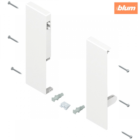Accesorii mobilier - TANDEMBOX Suporturi de front, înălţime D, pentru extragere interioară cu 1x lonjeron, dreapta+stânga, pentru TANDEMBOX antaro, finisaj în culoare "Seidenweiss" (alb sidefat) ZIF.74D0