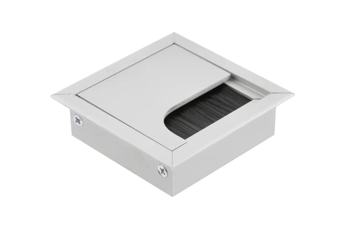 Accesorii birou - Trecere cabluri patrata MERIDA, 80x80 mm, finisaj aluminiu