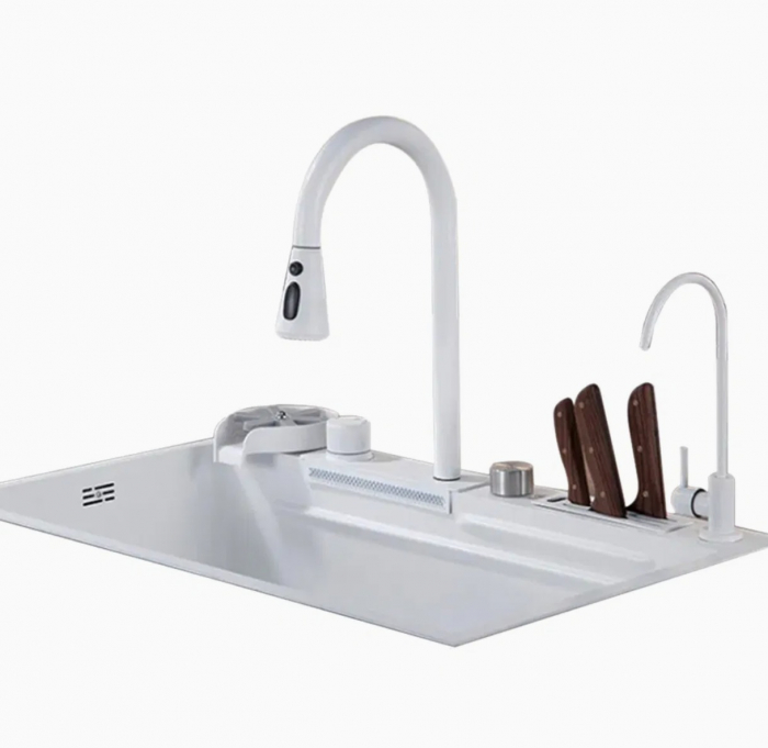 Chiuveta Bucatarie Multifunctionala Aquos Alb [4]
