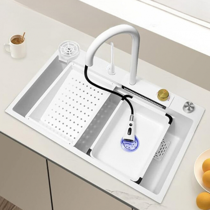 Chiuveta Bucatarie Multifunctionala Aquos Alb [10]