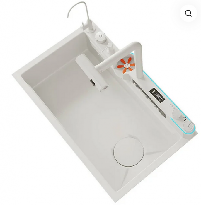 Chiuveta Bucatarie Multifunctionala Glimma, Culoare Alb, Otel Inoxidabil [2]