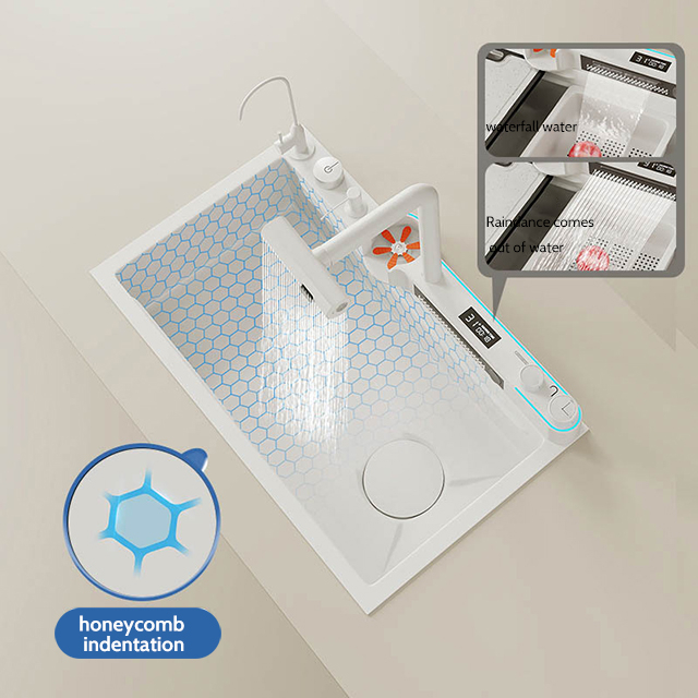 Chiuveta Bucatarie Multifunctionala Glimma, Culoare Alb, Otel Inoxidabil [9]