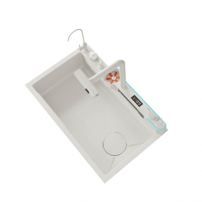 Chiuveta Bucatarie Multifunctionala Glimma, Culoare Alb, Otel Inoxidabil [1]