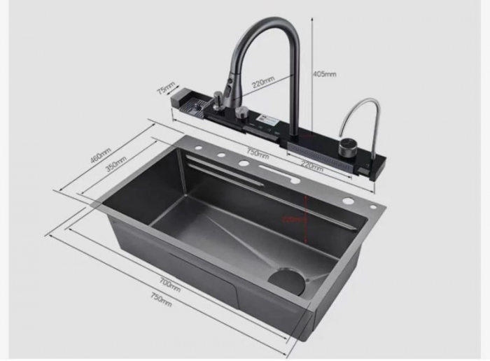 Chiuveta Bucatarie Multifunctionala Riva Gri Inchis [3]