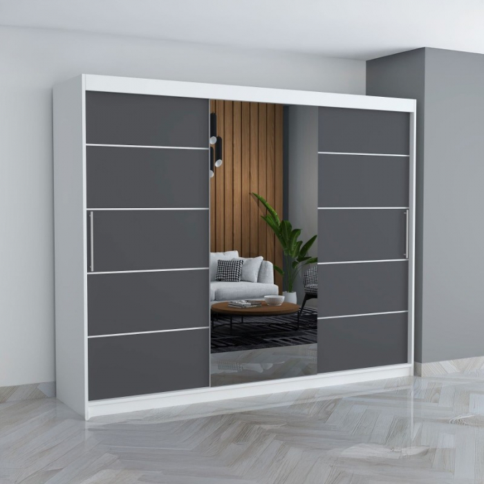 Dulap C02 Alb/Gri  250CM Lungime [1]