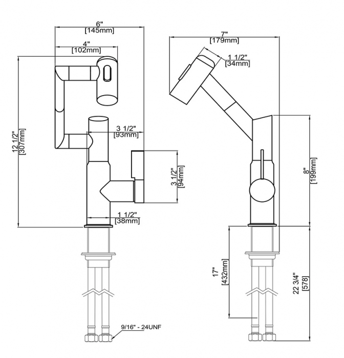 Robinet Rotativ Gri, S01, cu afișaj digital pentru apă caldă și rece, design cu braț mecanic, rotație tridimensională  la 1080° [6]