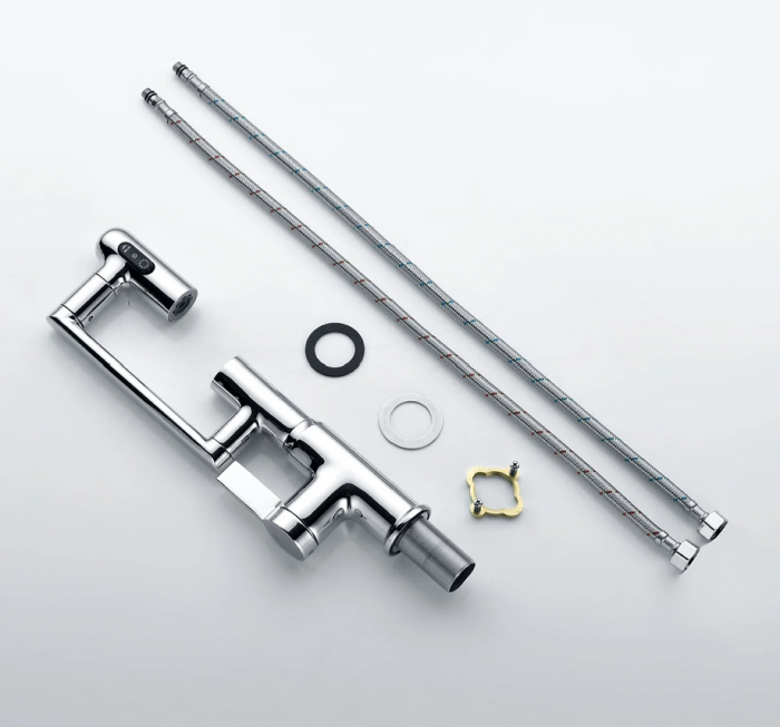 Robinet Rotativ Silver, S01, cu afișaj digital pentru apă caldă și rece, design cu braț mecanic, rotație tridimensională  la 1080° [4]
