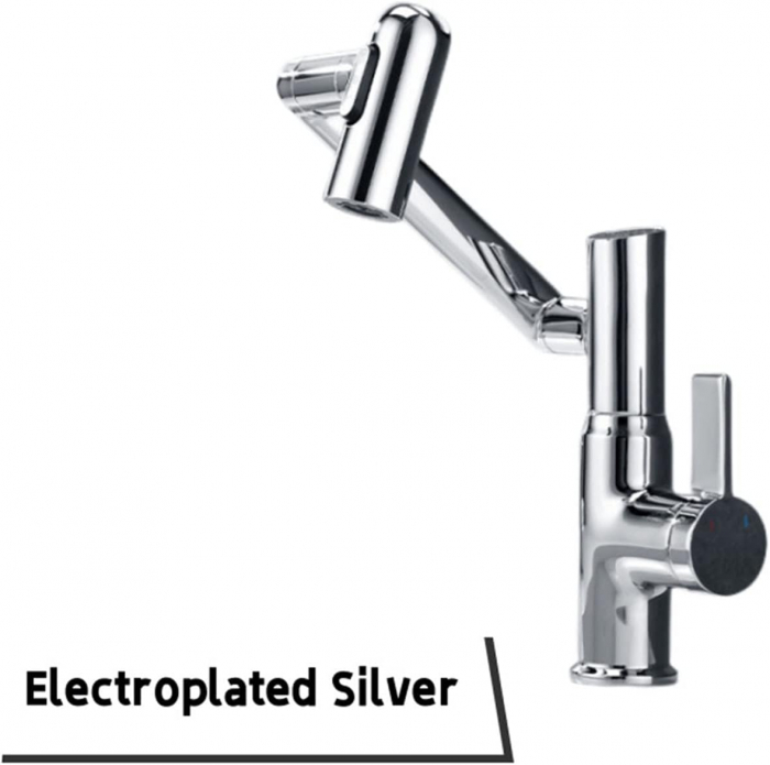 Robinet Rotativ Silver, S01, cu afișaj digital pentru apă caldă și rece, design cu braț mecanic, rotație tridimensională  la 1080° [11]