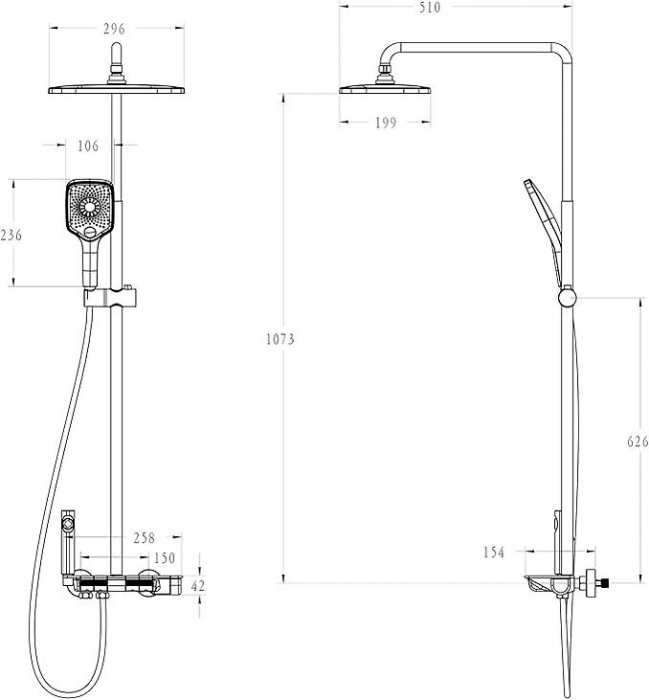 Set coloana dus S22, display digital, afisare temperatura [8]