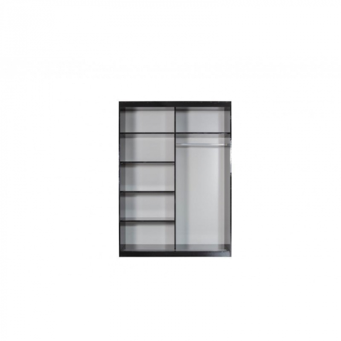 Set Mobila De Dormitor Luis Negru, pat 160x200cm,  dulap 150x208cm, noptiere [2]