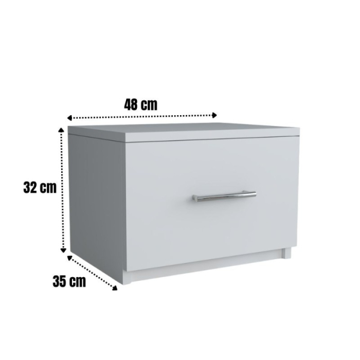 Set Mobila De Dormitor Sofia, pat tapitat 180x200cm, dulap 250cm, 2 noptiere si saltea 180x200cm [4]