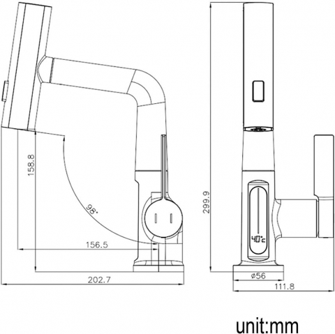 Baterie Chiuveta Cu Ecran Digital, Racord 35 mm, 30 x 20 cm S02-Silver [2]
