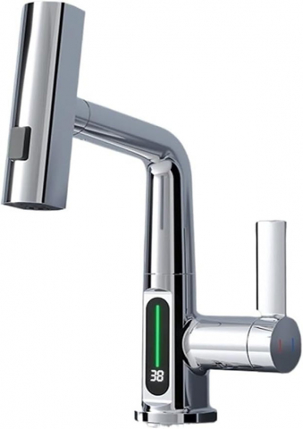 Baterie Chiuveta Cu Ecran Digital, Racord 35 mm, 30 x 20 cm S02-Silver [1]