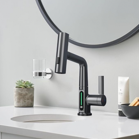 Baterie Chiuveta Cu Ecran Digital, Racord 35 mm, 30 x 20 cm S02-Gri [7]