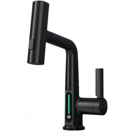 Baterie Chiuveta Cu Ecran Digital, Racord 35 mm, 30 x 20 cm S02-Negru [1]