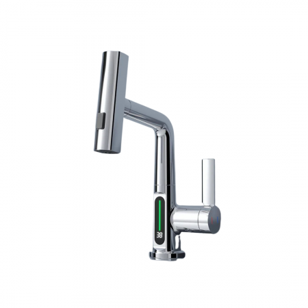 BAIE - Baterie Chiuveta Cu Ecran Digital, Racord 35 mm, 30 x 20 cm S02-Silver