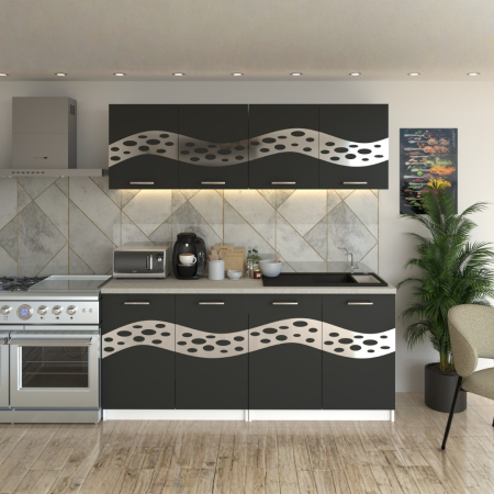 BUCATARIE - Bucatarie Melissa Gri ( Silver ) 180CM LUNGIME